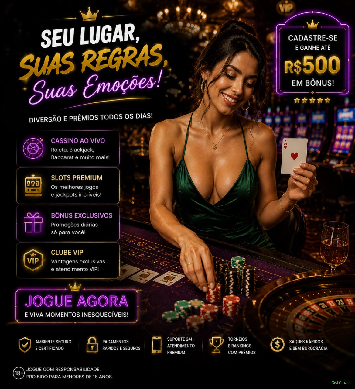 Cassino ao vivo 6691bet dealers